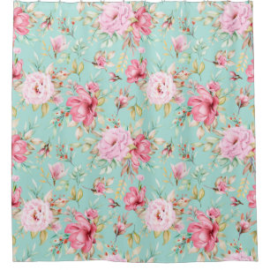Rideau de douche à motifs floraux