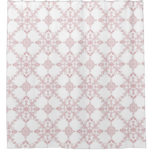 Rideau de douche à motifs floraux rose et blanc