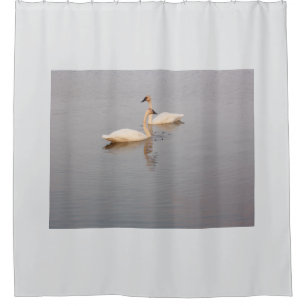 Rideau de douche à paire de cygne