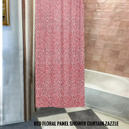 Rideau de douche à panneau rouge