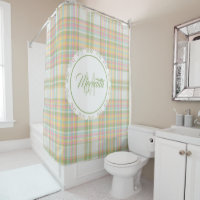 Rideau de douche à plaid - Couleurs de ressort {S2