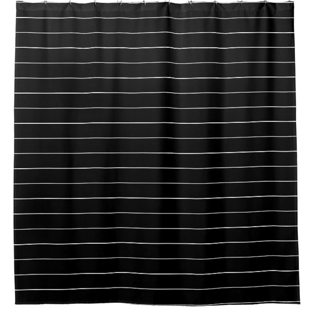 Rideau de douche à rayures noir et blanc (Devant)