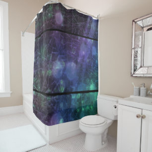 Rideau de douche abstrait aux lumières bleu violet