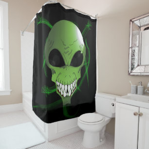 Rideau de douche alien vert
