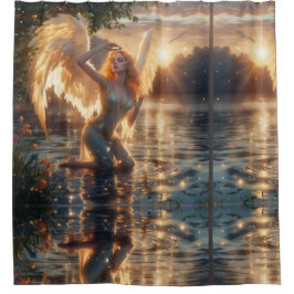 Rideau de douche "Angelic Grace at Sunrise"