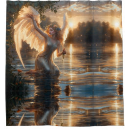 Rideau de douche "Angelic Grace at Sunrise"