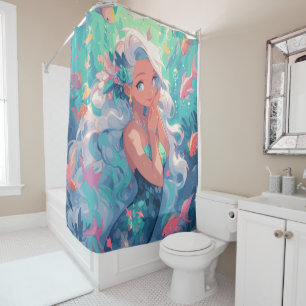 Rideau de douche Anime Kawaii Mermaid