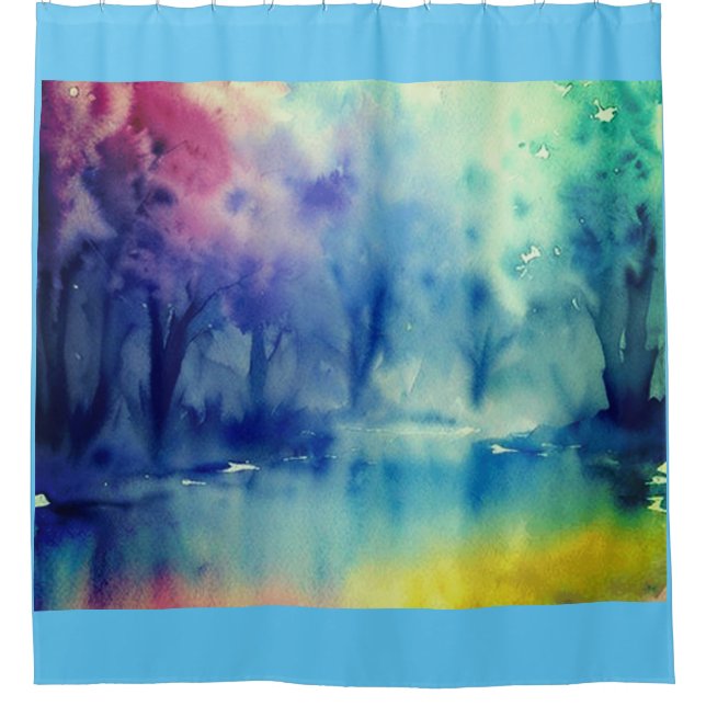 Rideau de douche aquarelle (Devant)