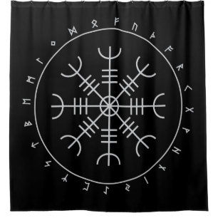Rideau de douche aux runes Aegishjalmr