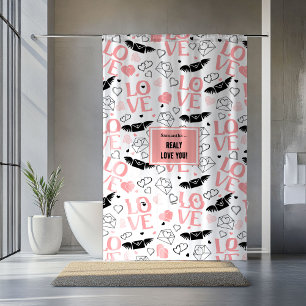 Rideau de douche avec cadeau d'amour personnalisé 
