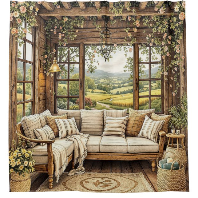 Rideau De Douche-Avec Ce Sentiment De Vacances (Devant)