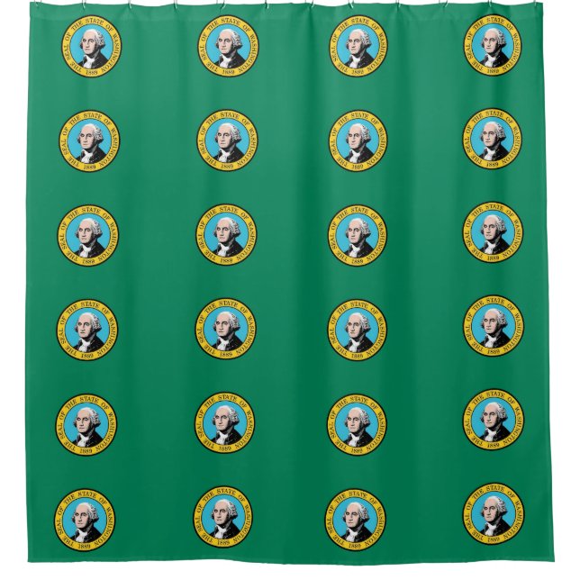 Rideau de douche avec drapeau de l'État de Washing (Devant)