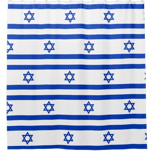 Rideau de douche avec drapeau d'Israël (Devant)