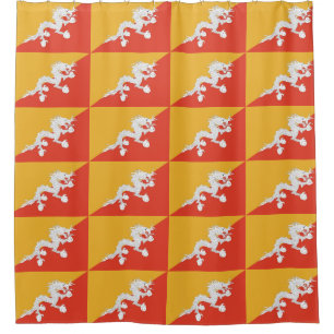 Rideau de douche avec drapeau du Bhoutan