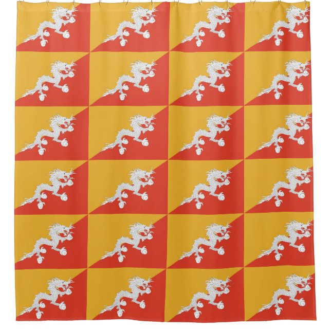 Rideau de douche avec drapeau du Bhoutan (Devant)