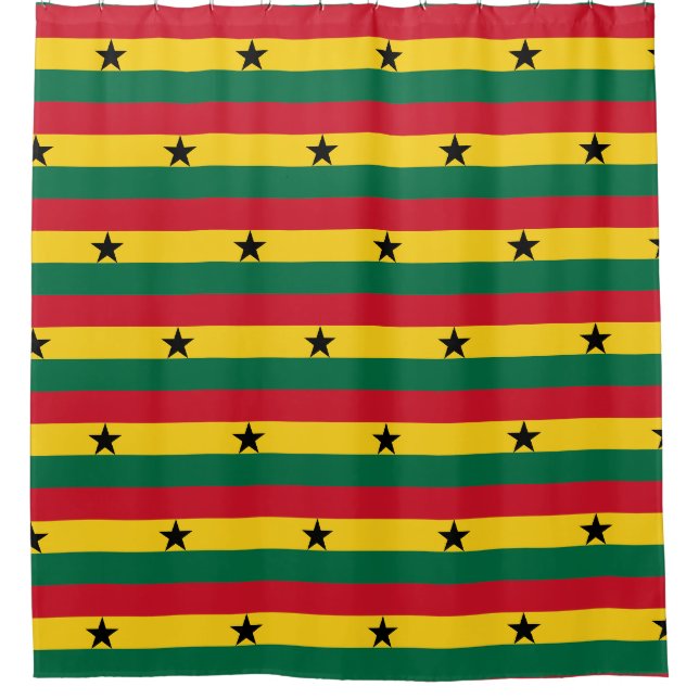 Rideau de douche avec drapeau du Ghana (Devant)