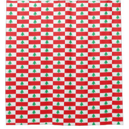 Rideau de douche avec drapeau du Liban