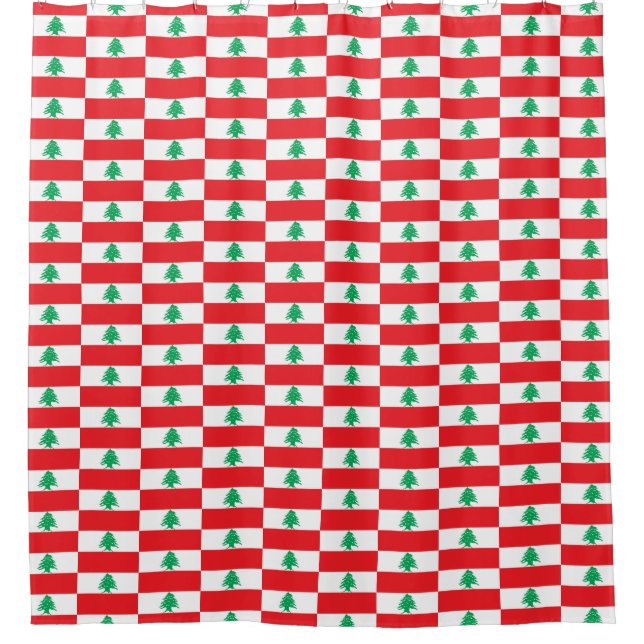 Rideau de douche avec drapeau du Liban (Devant)