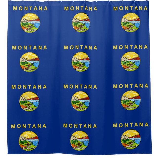 Rideau de douche avec Drapeau du Montana, États-Un (Devant)