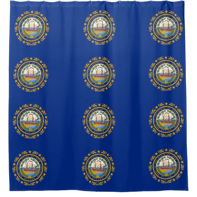 Rideau de douche avec drapeau du New Hampshire, Ét (Devant)