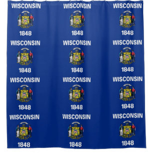 Rideau de douche avec drapeau du Wisconsin, États-