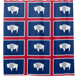 Rideau de douche avec Drapeau du Wyoming, États-Un