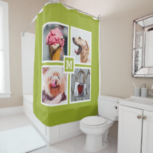RIDEAU DE DOUCHE AVEC VOS 4 PHOTOS & MONOGRAMME