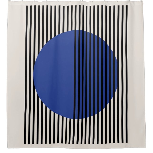 Rideau de douche Bauhaus, rideau de douche bleu B7 (Devant)