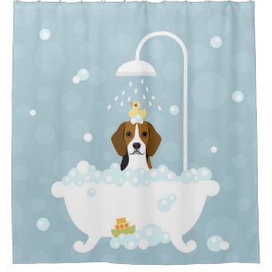 Rideau de douche beagle