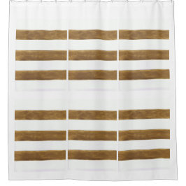 Rideau de douche blanc avec bandes or