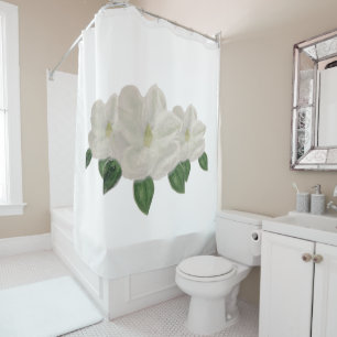 Rideau de douche blanc Magnolia Magnolias
