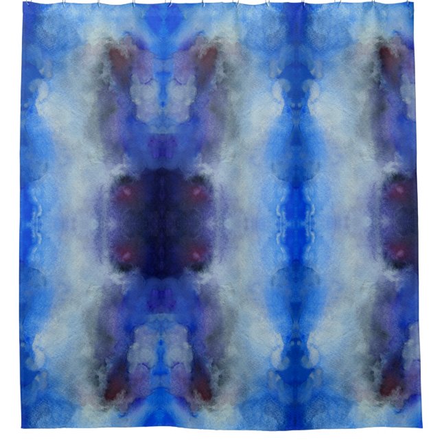 Rideau de douche bleu aquarelle (Devant)