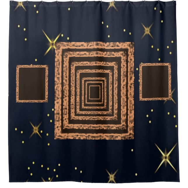 rideau de douche bleu miroir (Devant)