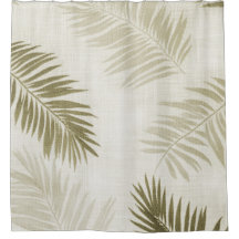 Rideau de douche bohème tropical vert sauge