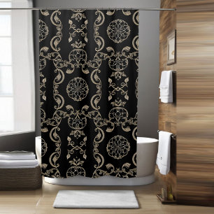 Rideau de douche Boho à la crème élégant