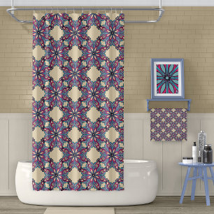 Rideau de douche Boho Bloom en crème chaude