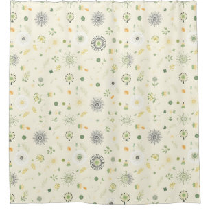 Rideau de douche Boho vert Sage