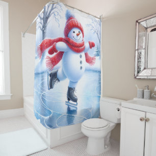 Rideau de douche Bonhomme de neige