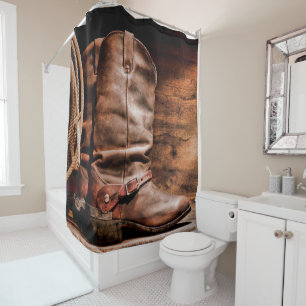 Rideau de douche Boots de cowboy Boots de grenier 