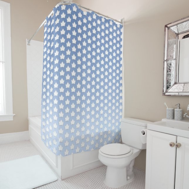 Rideau de douche Canada Décor en feuille d'érable (En situation)