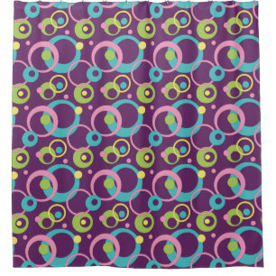 Rideau de douche Cercles Violets Funky