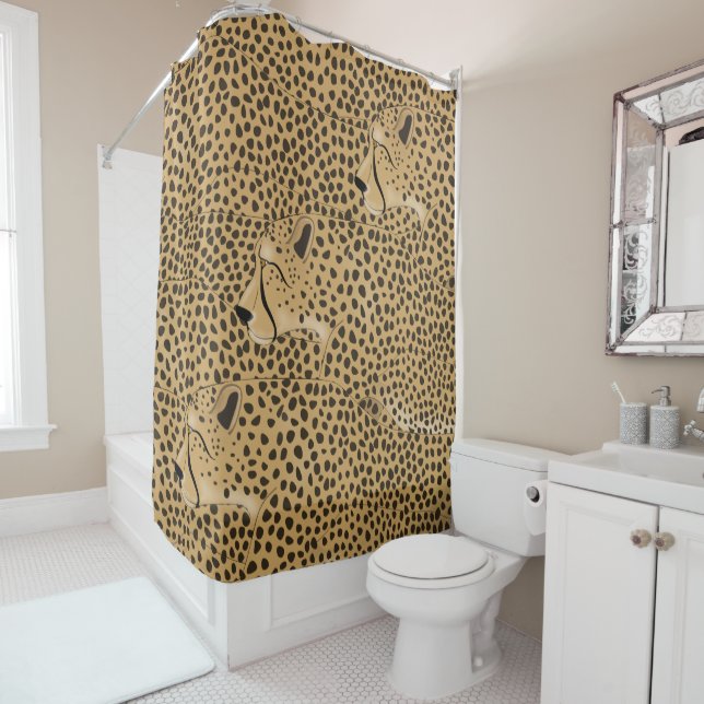 Rideau de douche Cheetah (En situation)