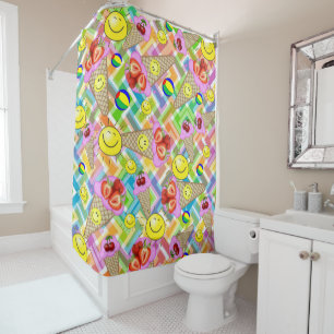 Rideau de douche Chevron Crème glacée Sun fraise