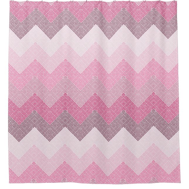 Rideau de douche Chevron rose (Devant)