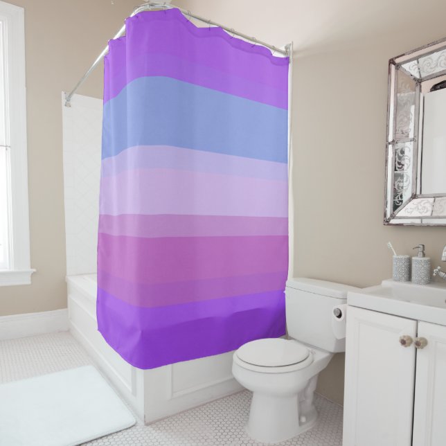 rideau de douche chic Purple Stripes (En situation)