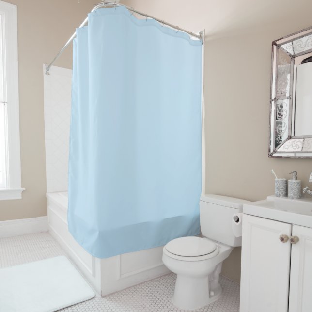 Rideau de douche Classique Doux Bleu Bébé  (En situation)
