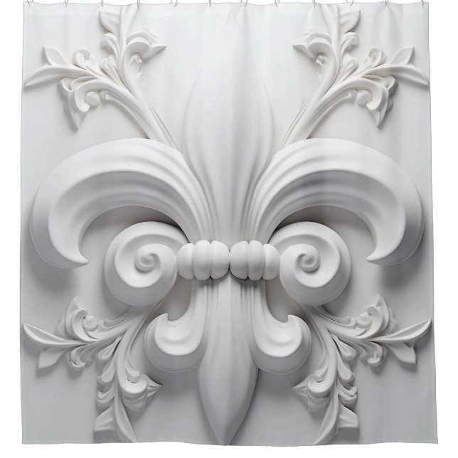 Rideau de douche classique Fleur De Lis (Devant)