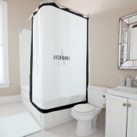 Rideau De Douche Colonial Contemporain En Noir
