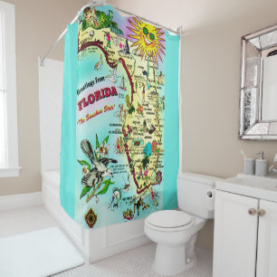 Rideau de douche Coloré Salutations Floride