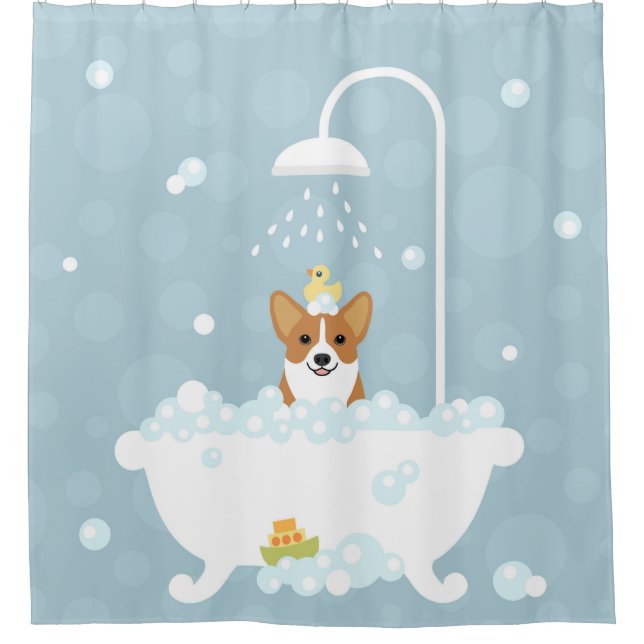 Rideau de douche Corgi (Devant)